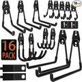 KOFANI Steel Garage Storage Hooks - 16 Pack Anti-Slip Coating, Heavy Duty Wall Mount Hooks for Hanging Bike, Ladder, Garden Tools