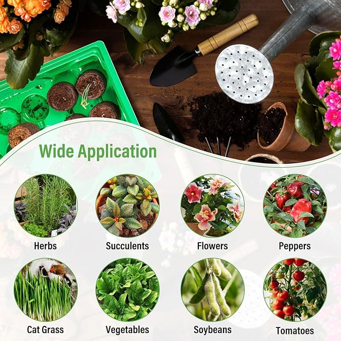 Legigo 100 PCS 30mm Coco Coir Pellets Seed Starter Pods, Compressed Seed Starting Coconut Coir Pellets Soil Plugs for Seedlings, Seeds Plant Starter Pods for Garden Planting Herbs Flowers Vegetables
