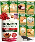 HOME GROWN 8 Onion Seeds for Planting 1,600 Heirloom Vegetable Seeds Grow Sweet, Yellow, Red, Spanish, Green & Vidalia Onions in Outdoor or Indoor Home Garden