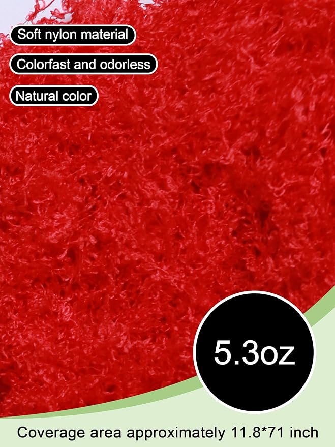 Red 5.3oz Fake Moss Artificial Floral MossFaux Plant for DIY Crafts Fairy Garden Pot Filler Vase Greenery Decorating Project Indoor Model Making Walls Glass Decor Forlaoers