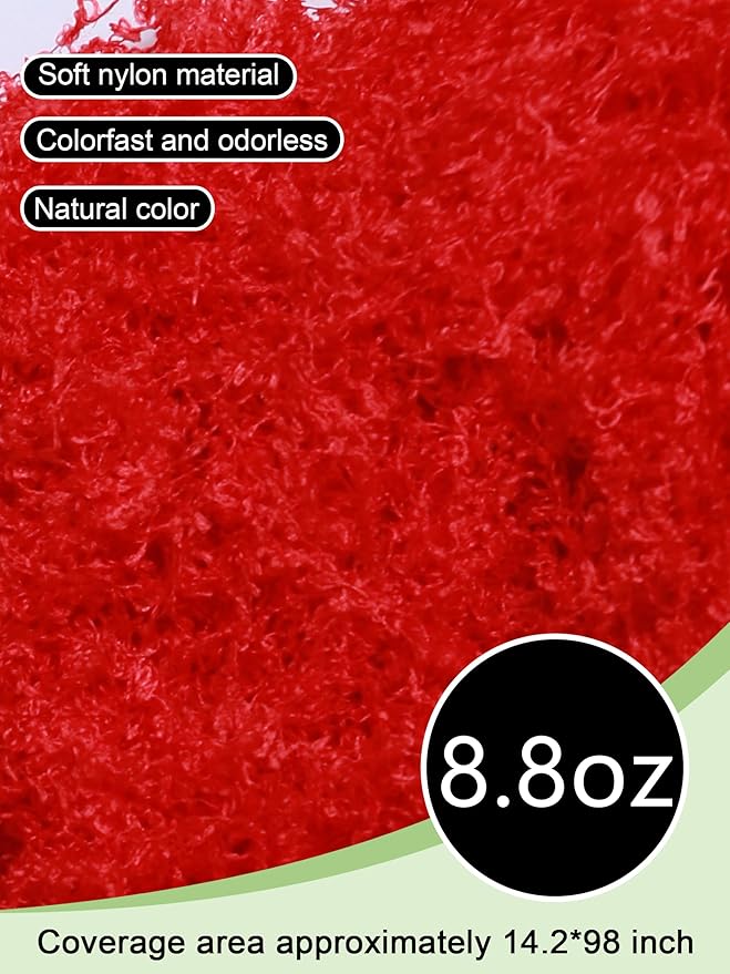 8.8oz Red Fake Moss Artificial Faux Plant Floral Moss for DIY Crafts Fairy Garden Pot Filler Vase Greenery Decorating Project Indoor Model Making Walls Glass Decor Forlaoers