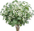 Beferr 5pcs Eucalyptus Stems & 6pcs Babys Breath Artificial Flowers Faux Greenery Bouquets for Wedding Table Centerpiece Home Decor
