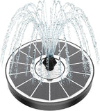 Yzert Solar Fountain White Flower, 3.5W Glass Bird Bath Fountains Solar Power No Battery with 4 Fixed Rods & 7 Nozzles, Solar Fountain Pump for Bird Bath, Pool, Garden, Outdoor, Pond