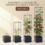 2 Pack Tomato Planter with Trellis 43 Inch, Self Watering Planter Box with Trellis, Vertical Raised Garden Bed Planter for Climbing Vegetables Indoor Outdoor Patio