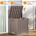 PatioZen 50 Gallon Resin Deck Box, Lockable Patio Outdoor Storage Box for Furniture, Garden Tools and Tools Storage, Waterproof Outside Storage Boxes - Grey