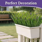 RAINFLOW Christmas Artificial Flowers for Outdoors - 6PCS UV Resistant Fake Plants, Artificial Flowers for Decoration Vase Table Living Room Patio Front Porch Outdoor Yard(14.5"-Purple Lavender)