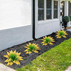 2 Pack 16 Inch Artificial Agave Plant - Large Faux Succulent Steams for Indoor Outdoor Decorating, UV Resistant Realistic Tropical Greenery for Garden Front Porch Aesthetic Decor - 18 Leaves, Yellow