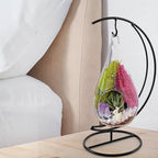 Creations by Nathalie DIY 7" DIY Teardrop Terrarium Kit - Build Your Own Glass Terrarium for Adults & Teens with Moss, Crystals, Tools & Decorative Figurine - Mini Ecosystem (Plant Not Included)
