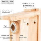 WHITEHORSE Bluebird House - Weatherproof Bird House for Outdoors - Cedar Birdhouse Built to NABS Specs - Nest Box for Western Bluebirds, Tree Swallows, Nuthatches & More (22” Floor)