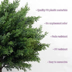 27.6 Inch Artificial Cedar Topiary Ball Trees, Set of 2 UV Resistant Fake Evergreen Trees Shrubs Bushes Artificial Plants with Ground Spike Faux Cypress Plants for Outdoor Front Porch Garden Decor