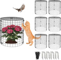 6 Pack Plant Protectors from Animals with Cover, 18PCS 12.6"x11.8" Metal Wire Mesh Cage with Stakes Garden Protection for Rabbits, Chicken, Duck Bunny Barricades for Vegetables, Seedlings and Flower