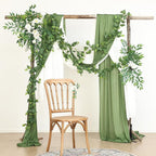Mizii 2 Strands Artificial Scindaps Vines Garland 73" Fake Vine with Silk Green Leaves Faux Evergreen Hanging Plants Greenery Decoration for Party Wedding Bedroom Home Wall Room Decor (Scindapsus)