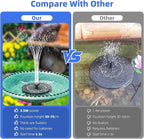Solar Fountain for Bird Bath, Solar Water Fountain with Multiple Nozzles & Fixed Pipes, Upgraded Version 3.5W Solar Water Pump, Suitable for Bird Bath, Garden, Courtyard, Fish Tank, Outdoor