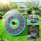 SZMP Upgraded 3.5W Full Glass Panel Solar Fountain for Bird Bath, Floating No-Installation Solar Powered Water Fountain Pump with 7 Nozzles, for Garden, Pond Decor (Blue)