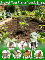 16''H x 11''Dia Plant Protectors from Animals - Full-Protection Anti-Rust Plant Cages with Covers for Outdoor Plants, Wire Garden Cloches for Plants Strawberry Keeping Chicken Rabbits Out, 4 Sets