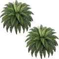 Fake Ferns - Set of 2 Faux Boston Ferns Large Artificial Plants, 40 Leaves per Bouquet, 35 Inches Large Artificial Ferns for Outdoors/Indoor Home, Office, Garden Decoration
