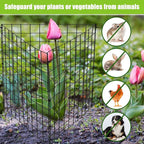 Zubebe 10 Pack Small Wire Plant Protectors Square Plant Protectors from Animals Mesh Cage Chicken Wire Cloche for Shrubs with Ground Stakes and Nylon Ties(Thickness 2mm,Black)