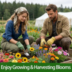 10 Varieties Flower Seeds in Individual Packs, 66,600+ Non-GMO Seeds Indoor Outdoor, Includes Zinnia Lavender Sunflower Marigold Cosmos Nasturtium Snapdragon Borage Yarrow Calendula, Wildflower Seeds