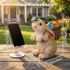 PETAFLOP Solar Garden Statues Outdoor Decor, Rabbit with Flower Basket & Butterfly Birthday for Patio Balcony Backyard Lawn Yard Decorations, Housewarming Gifts for Women, Mom, Grandma