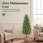 PATIO CHOICE 3ft Artificial Topiary Trees with Ground Spike Set of 2 36" Outdoor Faux Plants Realistic Faux Bushes and Shrubs Decorations for Outdoor Indoor Front Porch Garden