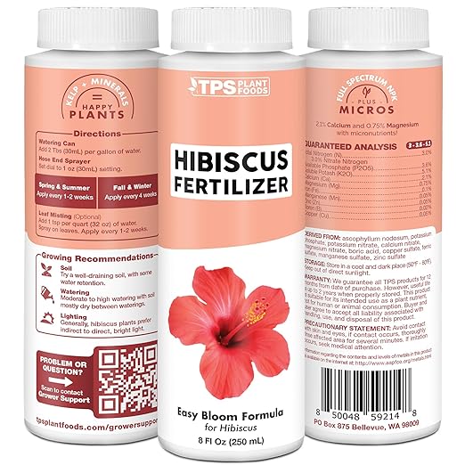 Hibiscus Fertilizer – Liquid Plant Food for More Blooms, Vibrant Color & Healthy Tropical Growth, 8 oz