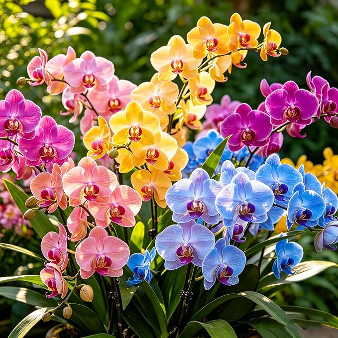 Cymbidium Flower Seeds for Planting Orchid, 100+ Mixed Color Cymbidium Seed, Perennial Plants, Non-GMO Heirloom Orchid Flowers Seeds for Home Decoration Garden Outdoor