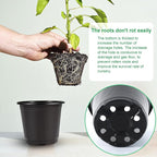Augshy 150 Pcs 4" Black Plastic Plants Nursery Pot,Seed Starting Pots