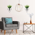 Canlierr 4 Pcs Wall Decor Hanging Planters with Artificial Plants Metal Hanging Vase Indoor Plants Holder Modern Boho Wall Art for Bathroom Bedroom Living Room Decor(Black,Aquatic Plant)