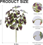 Artificial Greenery Plants Outdoor, 5 Pcs Faux Coleus Plants UV Resistant Silk Plants with Stems, Fake Plants for Outside Garden Patio Hanging Planter Pathway Front Porch Decoration(Brown)