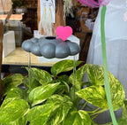 Stormy Dripping Rain Cloud with Pink Heart Charm