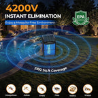 Solar Bug Zapper Outdoor, Solar Mosquito Zapper Outdoor with Ground Bracket, AUTO On/Off Solar Fly Zapper with Illuminated Light, Rechargeable Cordless Mosquito Traps for Camping Paito Backyard Garden