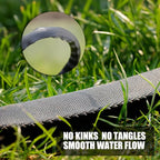 Non-Expandable Garden Hose 75feet, with 10 Function Hose Nozzle, Tough & Flexible, Lightweight, Crush Resistant Fittings, Kink & Tangle Free, Rust Proof