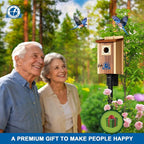 SISTERBIRD Premium Bluebird Houses for Outside, Bird Houses for Outside Suitable for Garden Decoration, Wooden Bird House, Blue Bird Houses for Outdoors Gift, Assembly Required