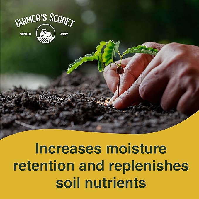 Farmer’s Secret Soil Revitalizer (128oz) - Organic (OMRI Listed) Dirt Health Booster - Liquid Compost Soil Amendment - Activated Humic Acid - Great for Fall/Spring Application