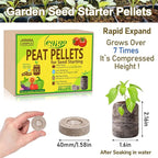 Legigo 300 Pcs 40mm Seed Starter Peat Pellets for Seedlings- Compressed Seed Starter Pods Seed Starting Pellets Plugs Soil Peat Pods for Starting Seeds, Garden Planting Herb Flower Vegetables