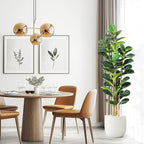 6FT Artificial Fiddle Leaf Fig Tree - Faux Rubber Tree with White Pot - Tall Fake Floor Plant with 74 Leaves - Artificial Plant for Home Decor Indoor Office Living Room