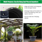 5 Pack 10 Inch Plant Pots for Indoor Outdoor,Plastic Floor Planters with Drainage Holes,Lightweight Flower Pots for Home,Patio & Garden(Grey)