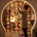 Suncalla 6 Pcs 35.4ft Hanging Flowers Garlands Backdrop Lighted Floating Fake Wildflower Vines LED Floral Garland Ceiling for Spring Wedding Bridal Shower Birthday Graduation Party(Lovely,Multicolor)