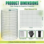 12 Pack 17" x 12" Tall Round Plant Cage - 36PCS Plant Support Cage Metal Wire Mesh Plant Protector for Outdoor Gardening Supplies Garden Protection Rabbits Chickens Ducks for Vegetables Flowers Shrubs