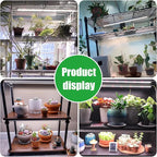 16‘’ LED Grow Light Strips for Indoor Plants，Full Spectrum 120 LEDs with 4 Install Methods, 6/12/16H Timer, 10 Dimmable Levels, 3 Switch Modes for Seedling Succulent Sunlike Strip (2 Head 1 Pack)