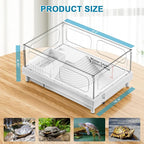 Turtle Tank Kit - Starter Aquarium with Light, Filter, Brush, Easy to Install & Clean, for Turtles, Crabs, Small Reptiles