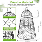 8 Pcs Garden Cloches for Plants, Metal Extra Large Chicken Wire Cloche Plant Covers, Garden Netting Plant Protectors from Animals to Keep Squirrel, Rabbit, Chicken and Bird Out 17" H x 13" D Black