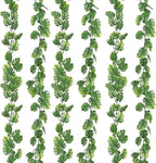 RECUTMS 6Pcs Artificial Monstera Leaf Vines, 5.9FT Faux Tropical Monstera Garland Fake Hanging Plant Ivy Palm Leave Greenery Vine for Garden Porch Patio Jungle Luau Party Birthday Indoor Outdoor Décor