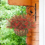 42 Pcs Fake Lavender Flowers Outdoor UV Resistant Faux Plastic Lavender Flowers No Fade Artificial Lavender Purple Plants for Outside Garden Porch Window Box Hanging Planter Decor (Red)