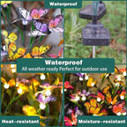 TONULAX Solar Garden Lights - 2 Pack Swaying Butterfly Light, Swaying in The Wind, Solar Outdoor Lights, Yard Patio Pathway Decoration, High Flexibility Iron Wire & Realistic Butterflies (2 Pack)