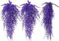 RECUTMS Artificial Hanging Plants Fake Plants Greenery Vines Aritificial Plants Eucalyptus Purple Leaves Hanging Vines Plant Colorful Outdoor Faux Vines Wall Decoration(Pure Purple)