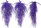 RECUTMS Artificial Hanging Plants Fake Plants Greenery Vines Aritificial Plants Eucalyptus Purple Leaves Hanging Vines Plant Colorful Outdoor Faux Vines Wall Decoration(Pure Purple)