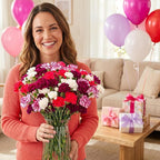 Benchmark Bouquets - Spring Mini Carnations - Fresh Flowers for Delivery - Mini Flowers for Mom - Mothers Day Gifts - Mothers Day Flowers - Floral Arrangements - Glass Vase Included (20 Stems)