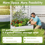 5' Tall Raised Garden Bed with Trellis, Self Watering Planter Box for Outdoor Climbing Plants Resin Garden Lattice for Vegetables, Flowers, Tomato & Vine with Drainage Holes (Ashen, 1 PC)