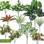 Waipfaru Artificial Plants Outdoor UV Resistant, Realistic Fake Plants Artificial Greenery, Large Bunches Faux Plants for Indoor Outdoor Porch Patio Garden Spring Summer Home Decor (Large 10pcs)